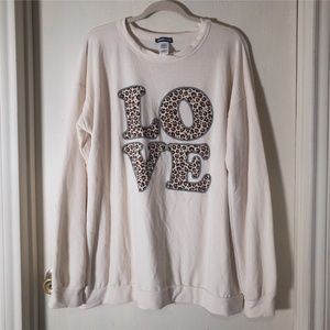 NWOT Heimish Cream Sweater w/ Animal Print